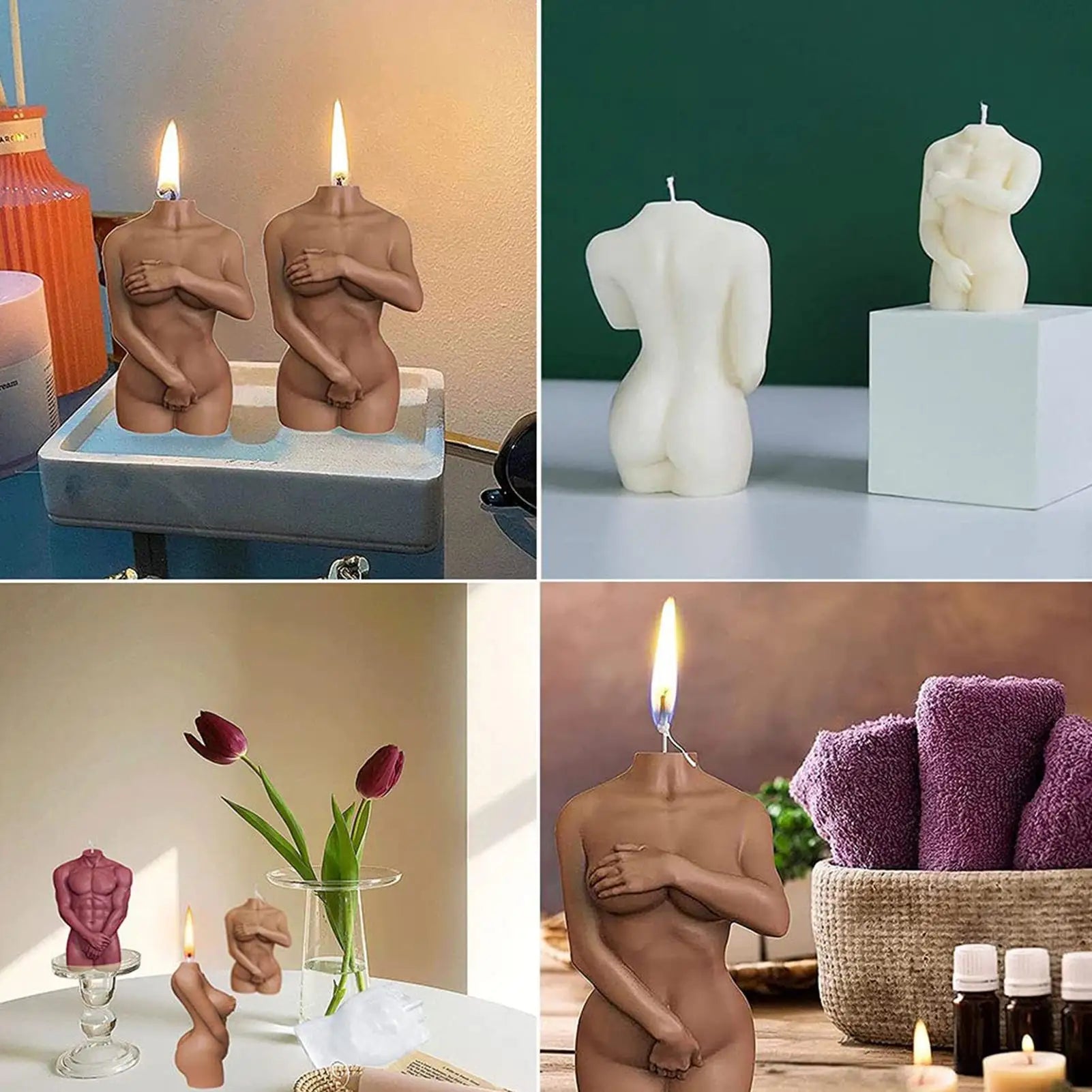 3D Human Figure Silicone Candle Mold | DIY Body Art Craft Mould Silicone Craft Mold Peaceful Pleasures Health and Wellness