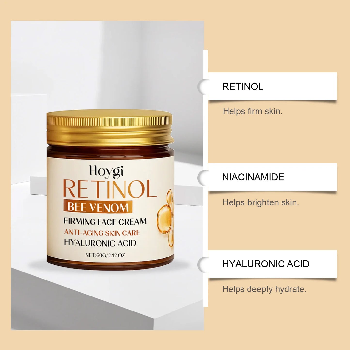 Retinol & Bee Venom Anti-Aging Face Cream 60g | Firming