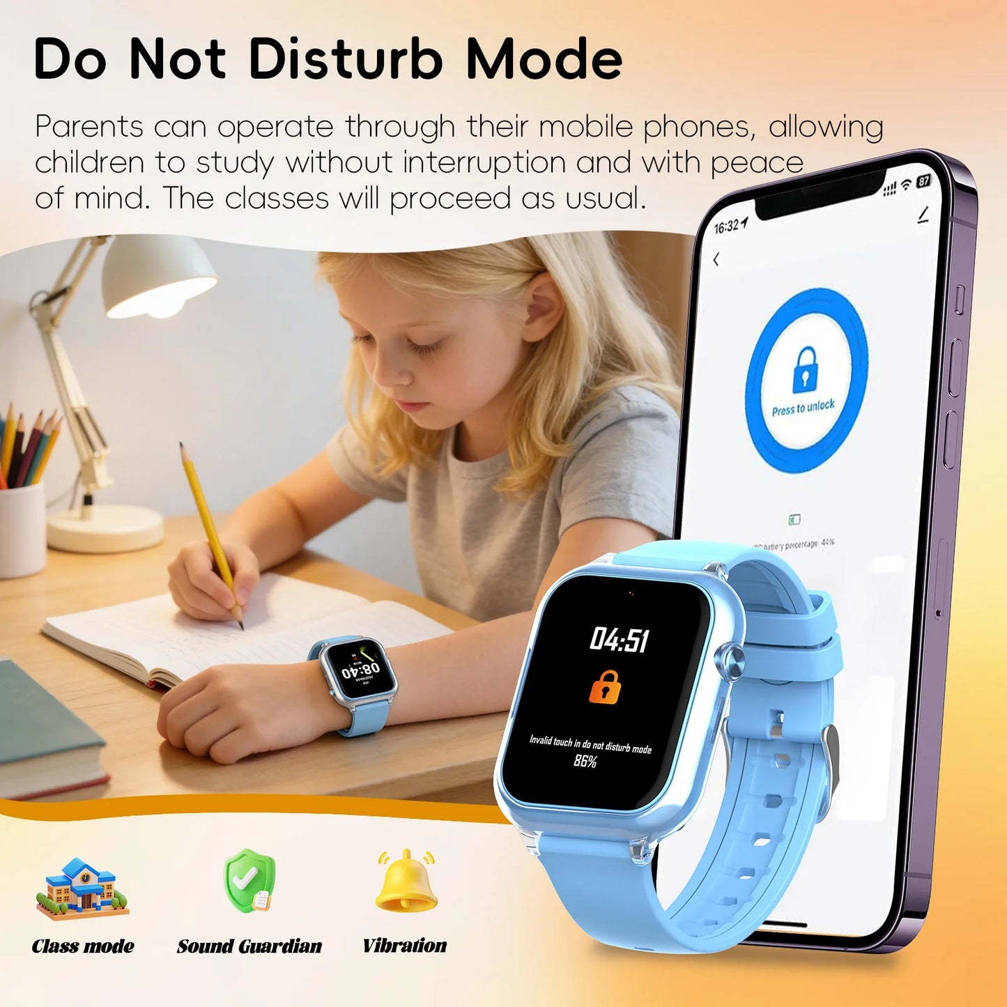 KT38X4 Kids 4G Smart Watch | GPS, OLED Screen, SOS Alert