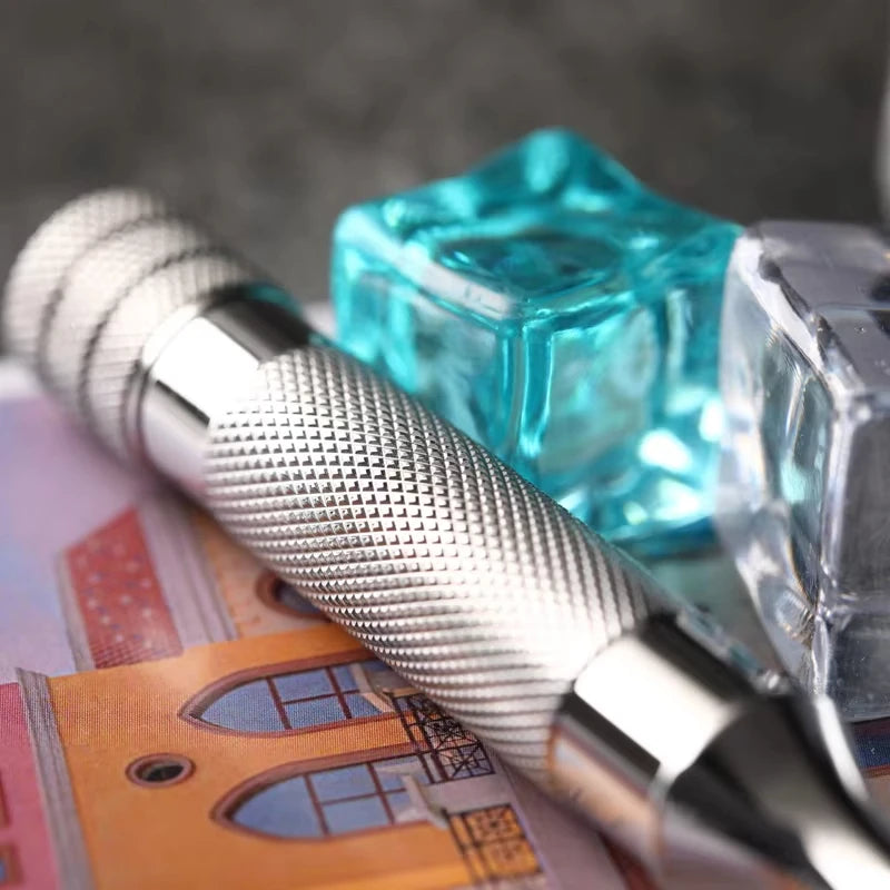 2026 Flash Sale Yaqi Razor Handle Yaqi Diagonal Stainless Steel Safety Razor Handle Peaceful Pleasures Health and Wellness
