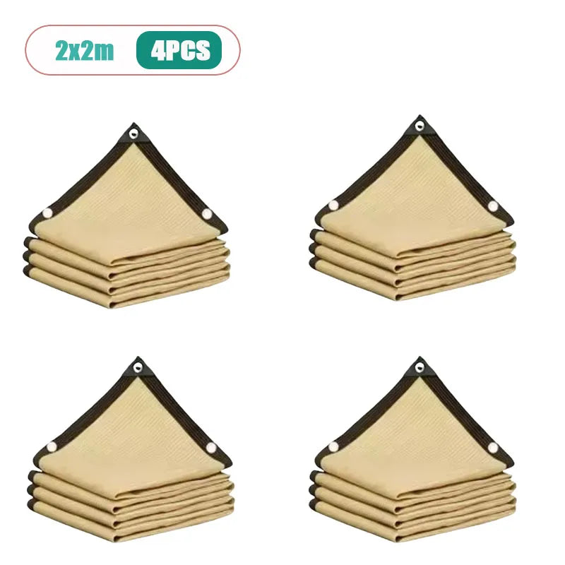 Beige Sun Shade Sail UV Block Canopy with Grommets | Garden Patio