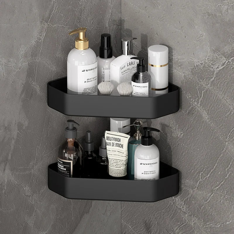 Aluminum Corner Bathroom Shelf | Wall Mounted Shower Organizer