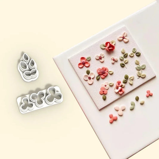 3-Piece Mini Flower & Leaf Clay Cutters for DIY Jewelry Making Clay Cutter Set Peaceful Pleasures Health and Wellness