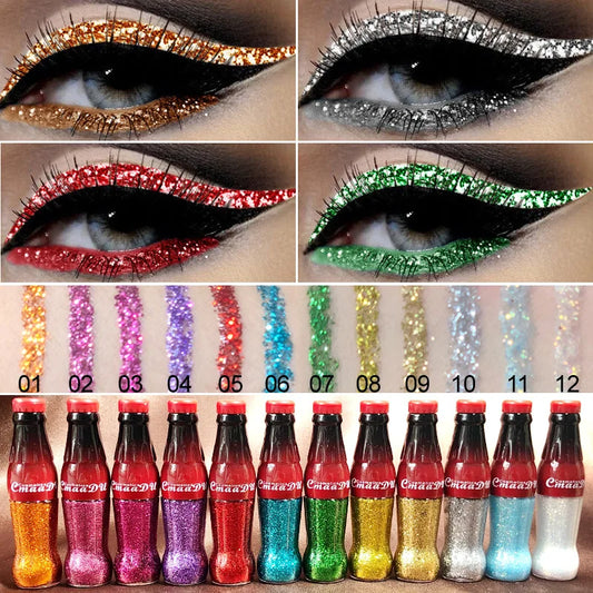 Waterproof Glitter Eyeliner and Eyeshadow Stick Set - Vibrant, Long-Lasting Colors for Flawless Eye Makeup, Ideal for Parties an Peaceful Pleasures Health and Wellness
