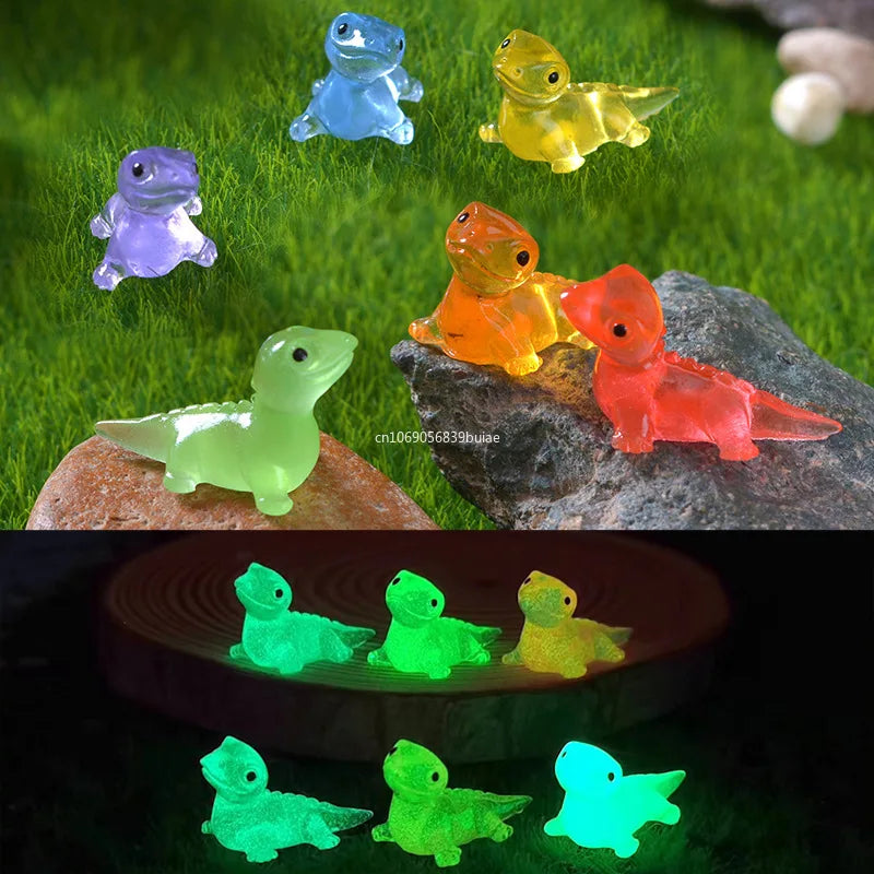 1PCS Mini Lizards Glow At Dark Vivarium DIY Accessories Mimiature Figurines Fairy Garden Decoration Kawaii Animals Ornament Peaceful Pleasures Health and Wellness