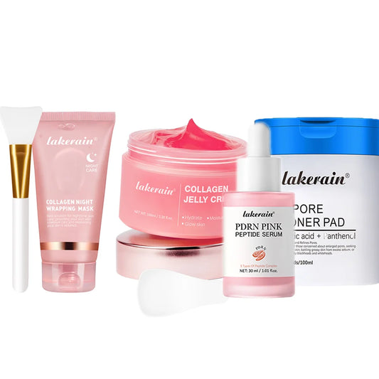 5-Piece Collagen Skincare Set – Peel-Off Mask, Jelly Cream & Toner Collagen Skincare Set Oasis Select 5pcs1set