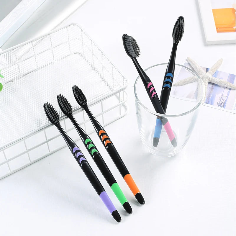 Bamboo Charcoal Soft Bristle Toothbrush | Adult Antibacterial