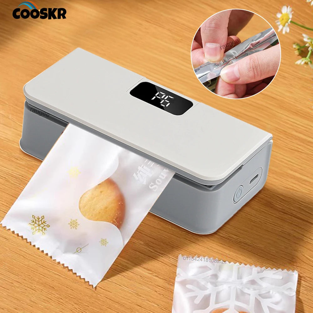 Heat Sealer Portable Rechargable Heat Bag Sealing Machine for Food Storage Plastic Bag Sealer Food Packaging Bag Heat Sealer Peaceful Pleasures Health and Wellness