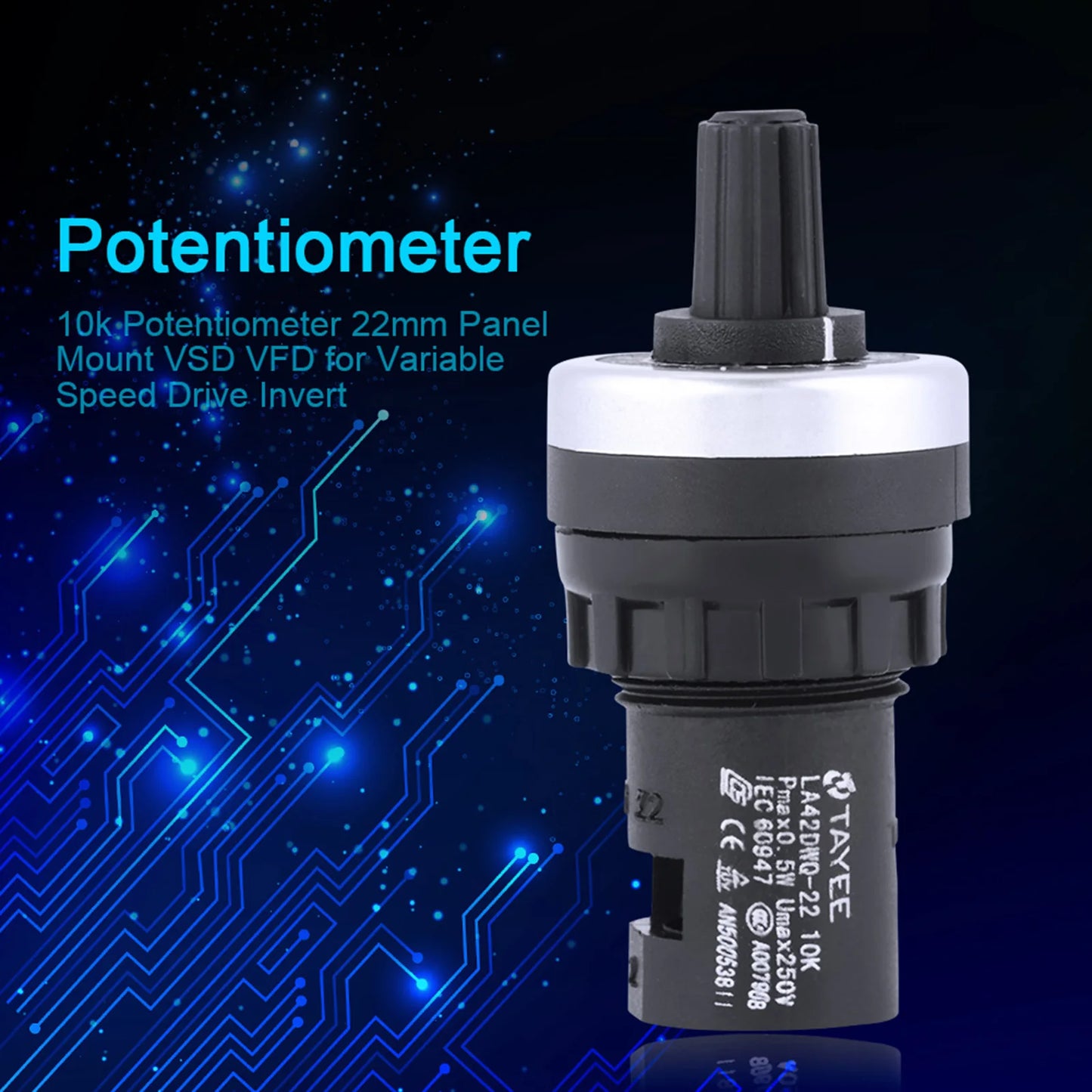 10k Potentiometer Panel Mount VSD VFD for Variable Speed Drive Invert VFD Potentiometer VSD Potentiometer 10k Potentiometer Peaceful Pleasures Health and Wellness