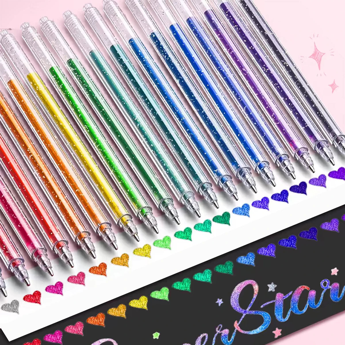 Glitter Gel Pens 8/12/18 Colors – 1.0mm Metallic Art Pens Set