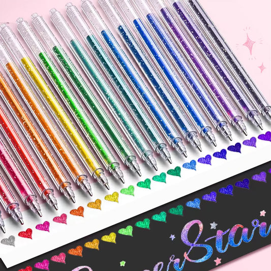 Glitter Gel Pens 8/12/18 Colors – 1.0mm Metallic Art Pens Set Glitter Gel Pen Set Peaceful Pleasures Health and Wellness 8 colors
