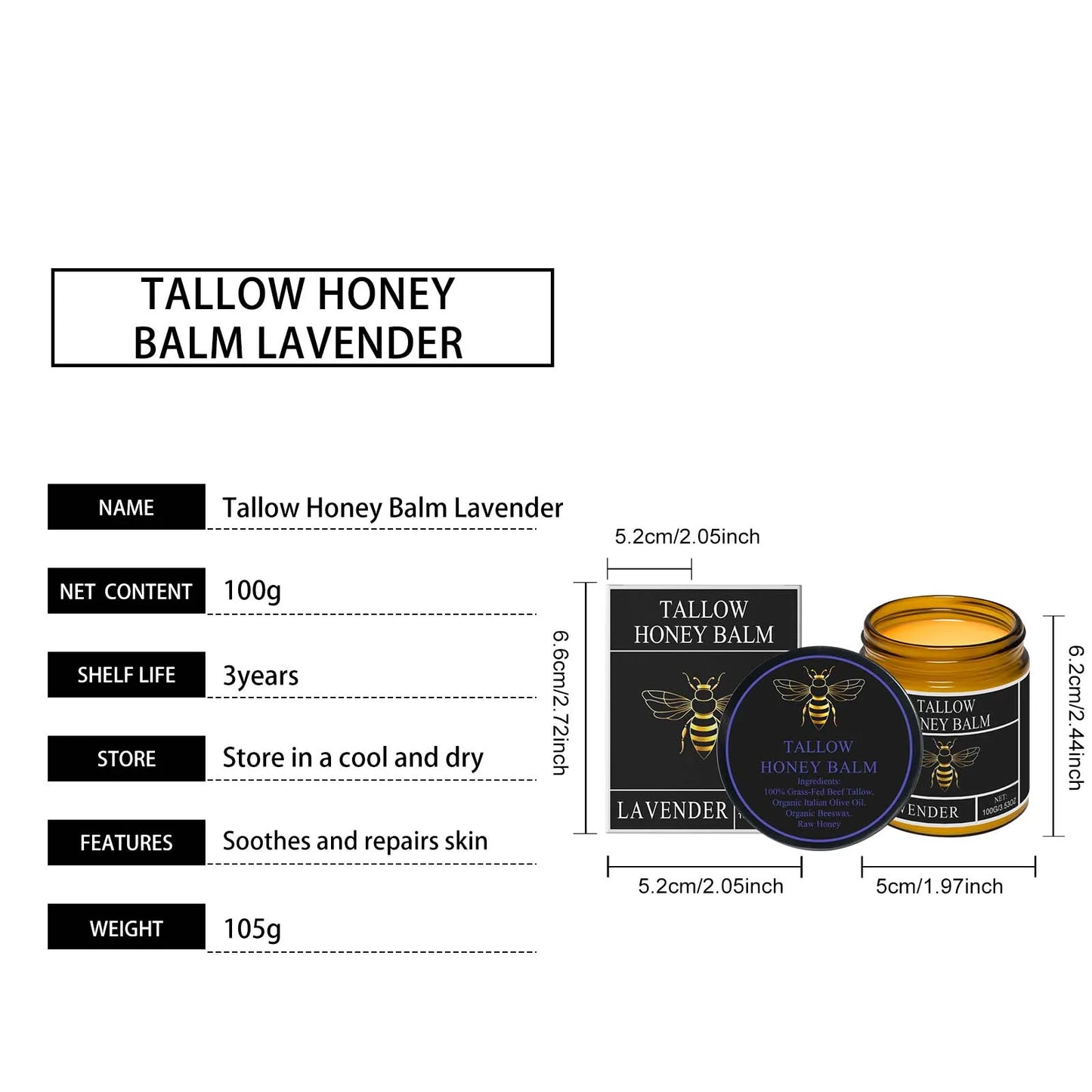 WIYUN Tallow Honey Cream – Brightening Face & Body Moisturizer