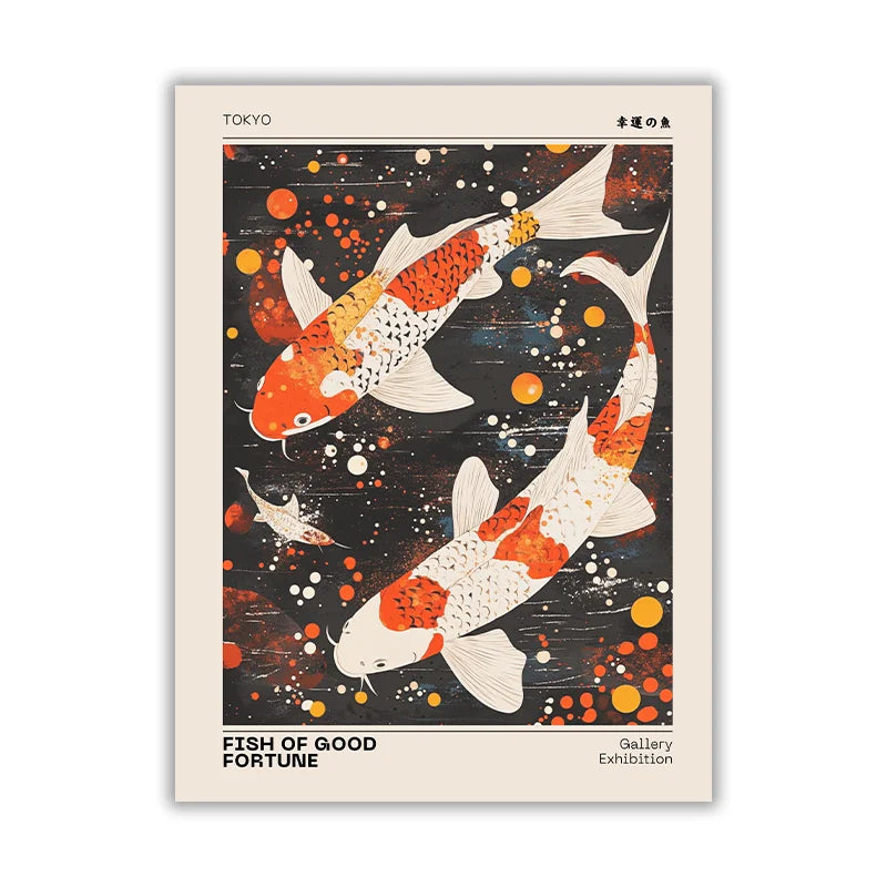 Japanese Ukiyo-e Style Fuji Mountain Cranes Cherry Blossom Canvas Print Poster Vintage Japandi Art Prints Wall Art Home Decor Peaceful Pleasures Health and Wellness