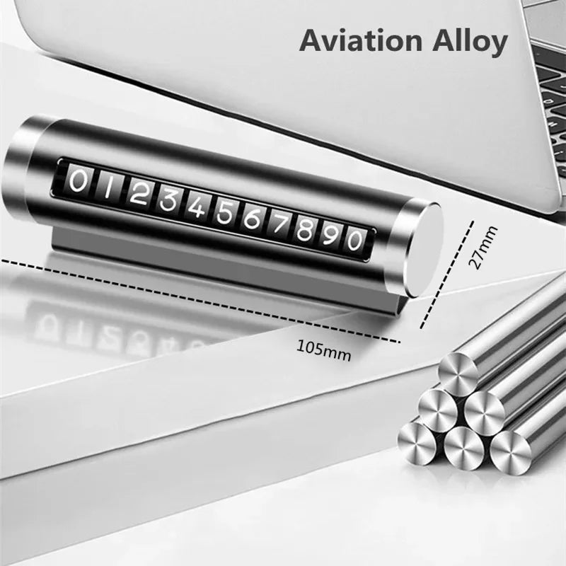Metal Car Temporary Parking Card Universal Rotate Phone Number Plate Aluminum Stickers Park Stop in Car-styling Auto Accessories Peaceful Pleasures Health and Wellness