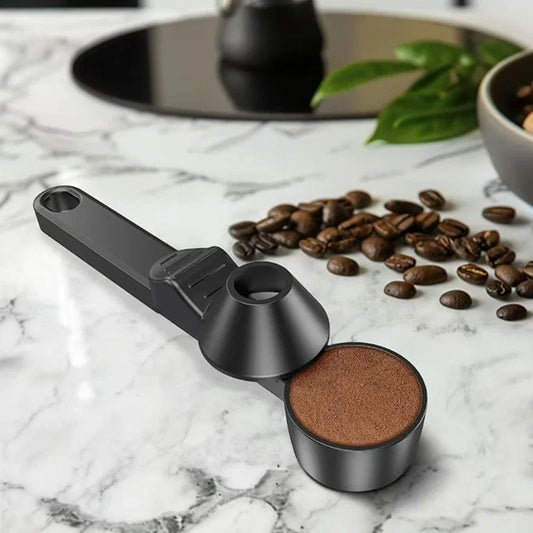 1 Pcs Coffee Scoop With Funnel For Reusable K-cup Coffee Pot 2 Tablespoon Capacity Coffee Measuring Spoon Kitchen Accessories Peaceful Pleasures Health and Wellness