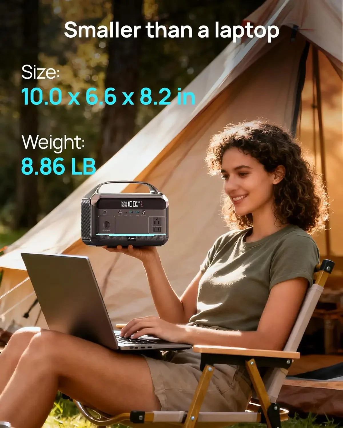 288Wh Portable Power Station with 80W Solar Panel, 600W AC Outlet, Fast Charging for Camping & Emergency Backup Peaceful Pleasures Health and Wellness