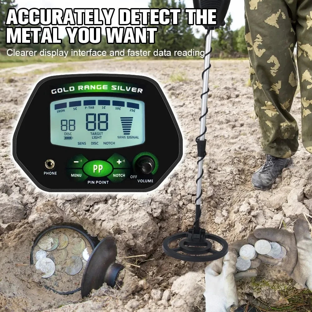 MD-4090 Metal Detector Underground Gold Detector High Accuracy Metal Finder Waterproof Search Coil Seeker Treasure Peaceful Pleasures Health and Wellness