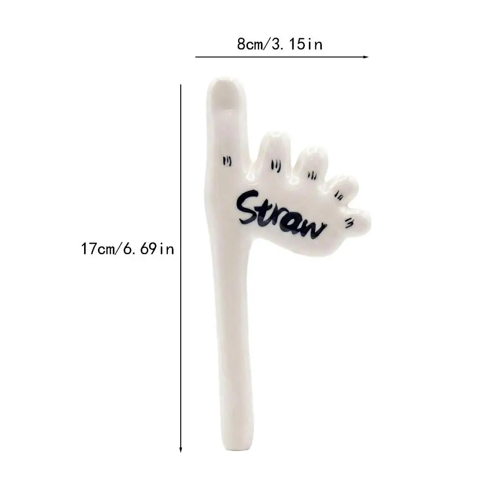 Ceramic Foot-Shaped Drinking Straw | Funny Reusable Novelty Straw