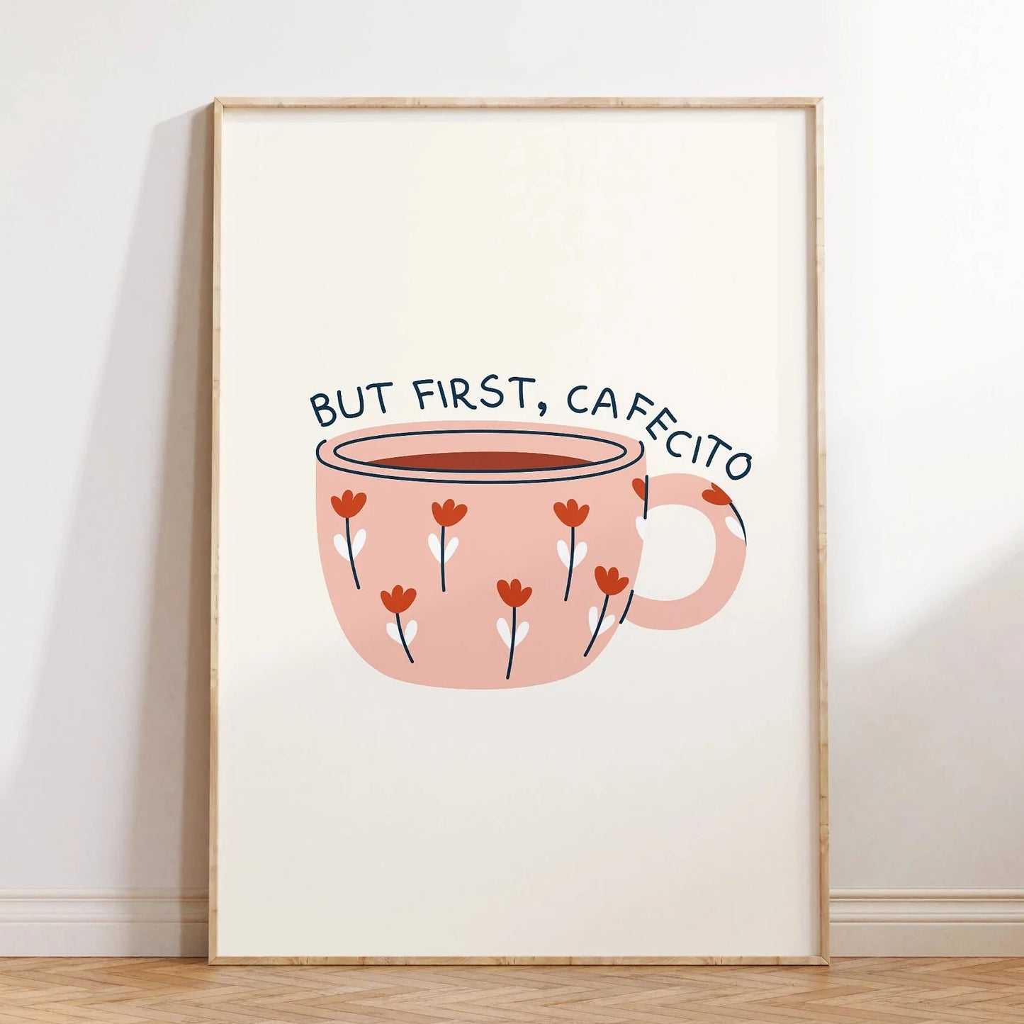 But First Cafecito Quotation Canvas Print Minimalist Matcha Club Spanish Wall Art Poster for Modern Living Room Cafe Home Decor Peaceful Pleasures Health and Wellness