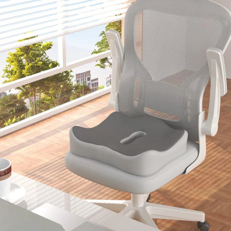 Memory Foam Seat Cushion – Spine Support for Office, Car & Desk