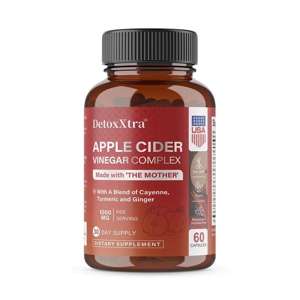 DETOXXTRA Apple Cider Vinegar Capsules 1000mg – 120 Ct