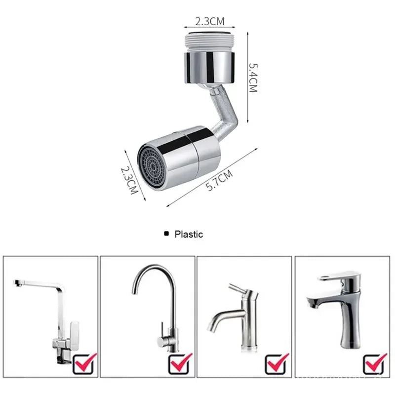 720° Rotating Faucet Extender – Splash-Proof Sprayer Aerator