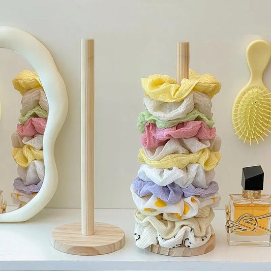 Wood Hair Scrunchie Organizer Stand | Headband & Bracelet Holder Hair Accessory Organizer Peaceful Pleasures Health and Wellness
