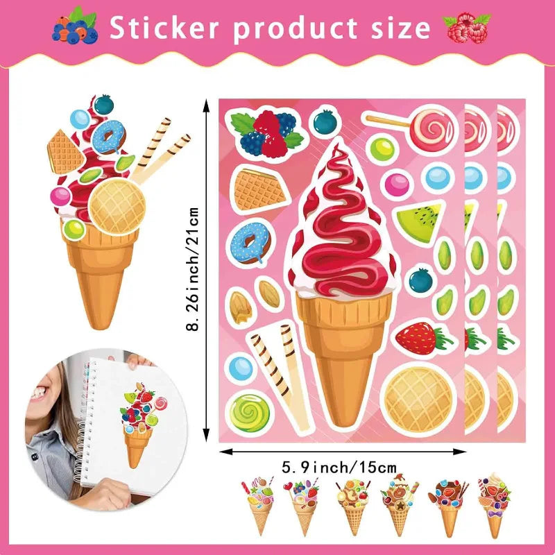 Cartoon Sweet Dessert Stickers Children DIY Toys Assembly Delicious