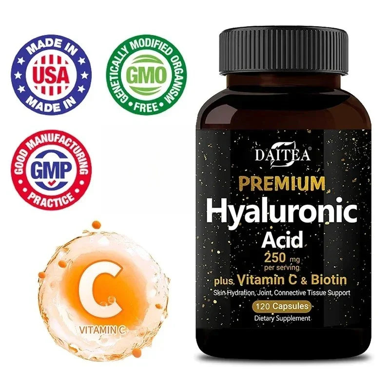 Hyaluronic Acid 250mg + Biotin & Vitamin C – 3-in-1 Capsules
