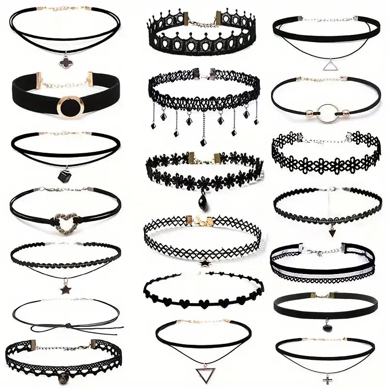 5pcs Gothic Elastic Lace Necklaces – Party & Holiday Gift Peaceful Pleasures Health and Wellness 5PCS China Mainland