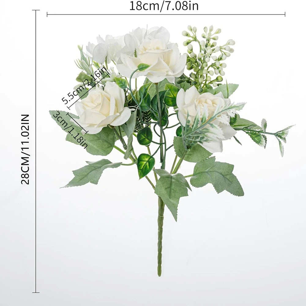 Silk Gardenia Hydrangea Artificial Flowers Bouquet | Wedding & Home