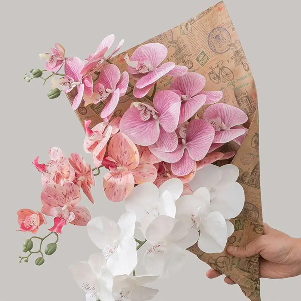 9-Head Artificial Phalaenopsis Orchid Branch | Real Touch Flowers