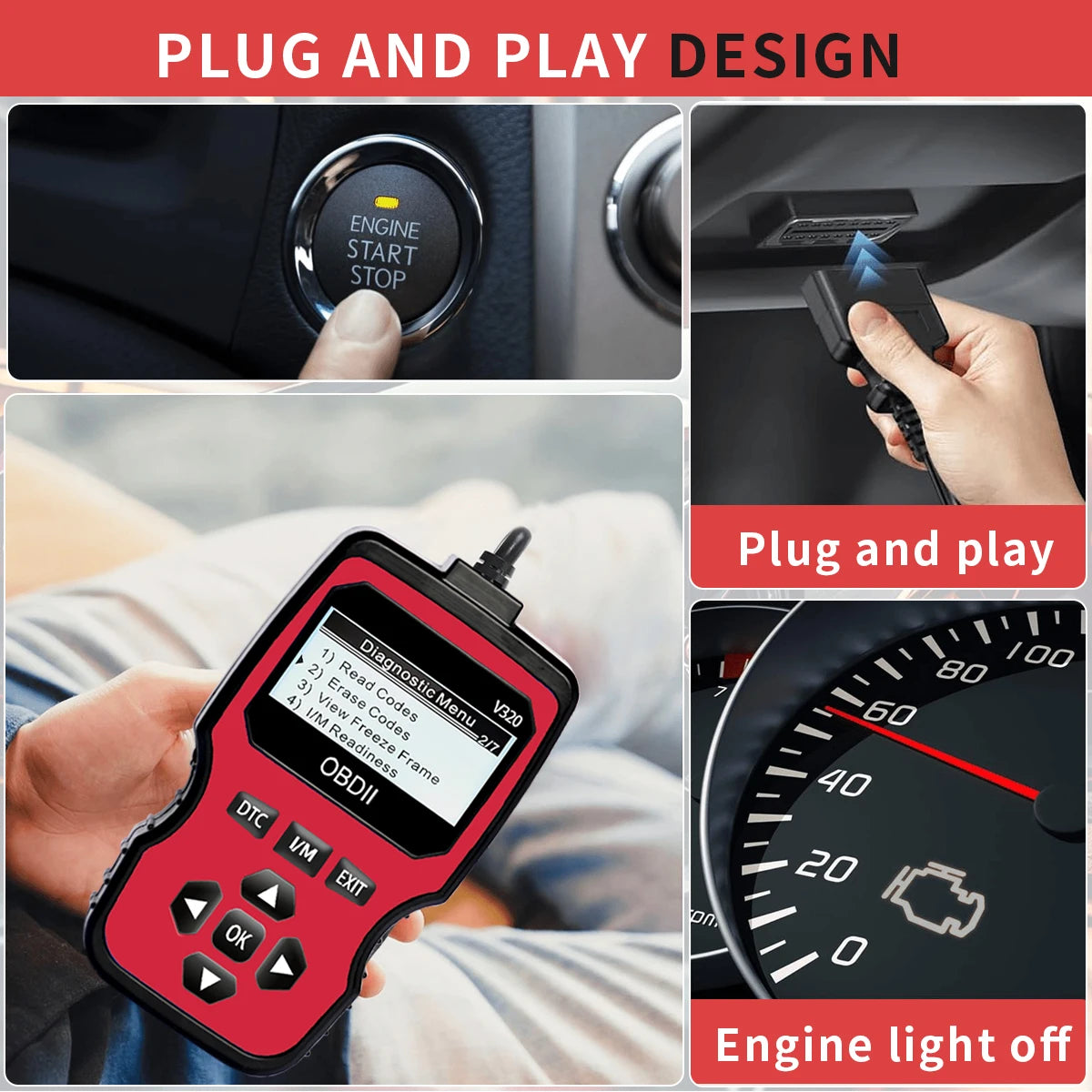 V320 OBD2 Engine Fault Code Reader – Car Diagnostic Scan Tool Peaceful Pleasures Health and Wellness