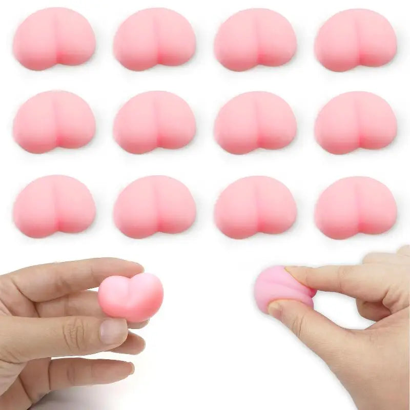 Glow-in-the-Dark Squishy Peach Bum Stickers 10pc Fidget Toy