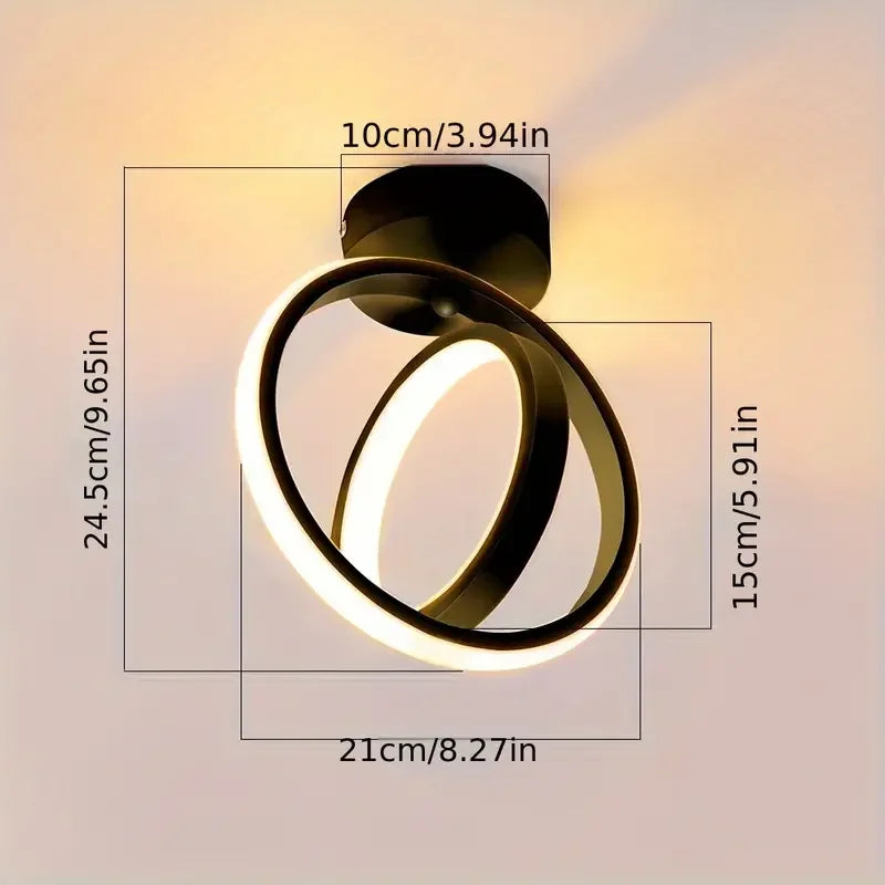 Modern 2-Ring LED Ceiling Light | Kitchen, Office & Balcony