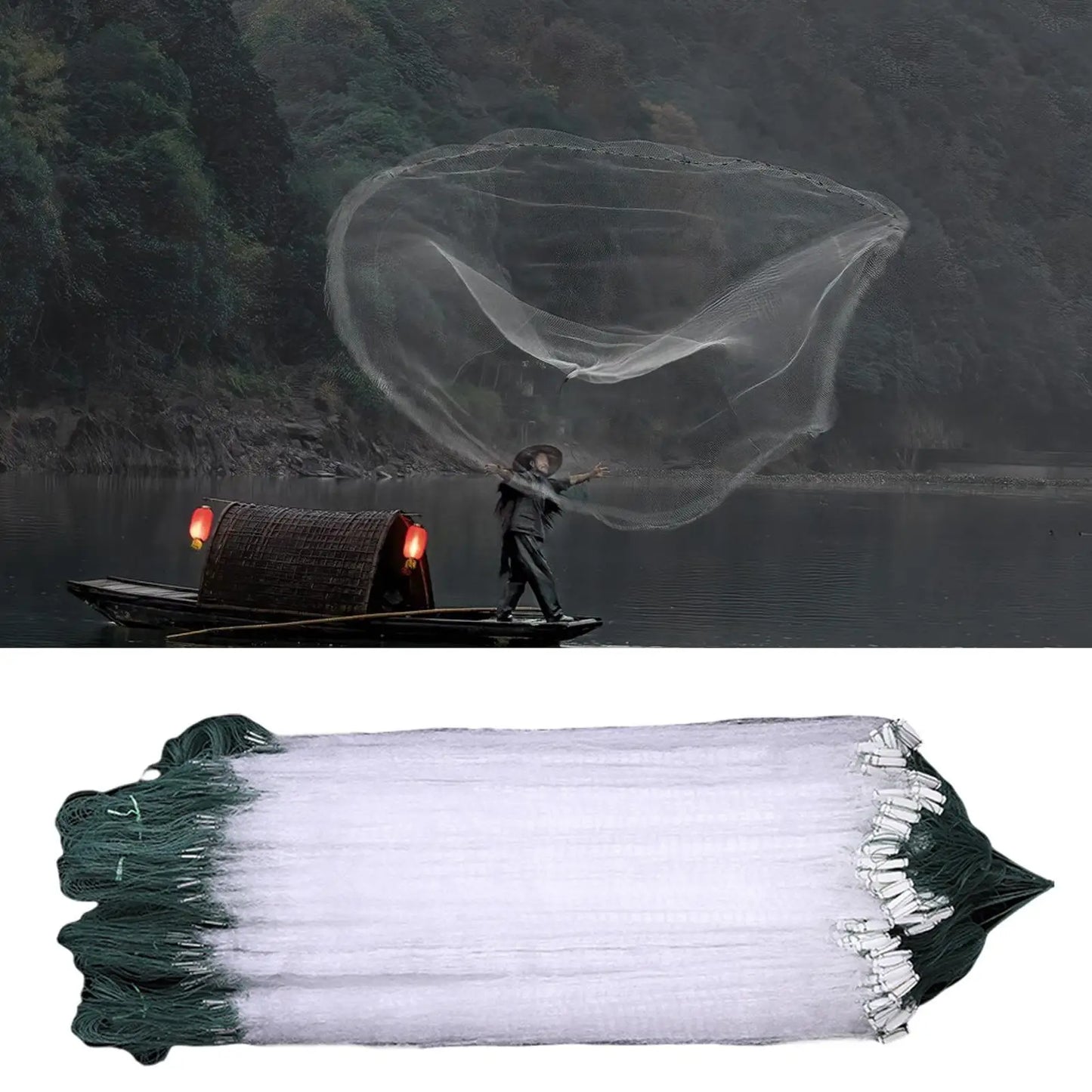 Professional Gillnet Fishing Cast Net | Single-Layer | 8–30m