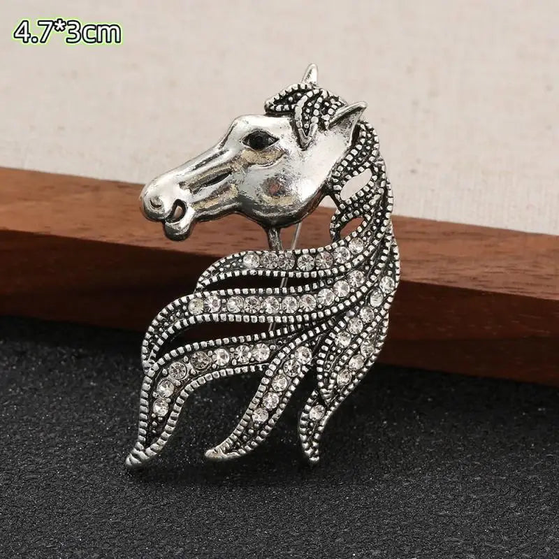 Enamel Horse Brooch | Vintage Zodiac Lapel Pin for Men & Women