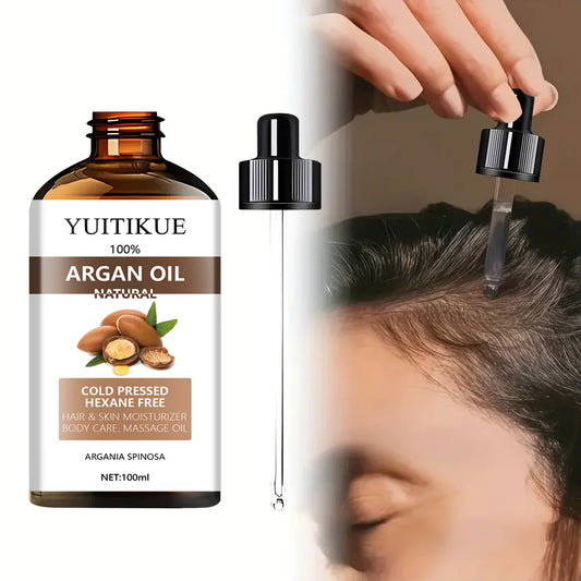 100% Moroccan Argan Oil Serum - Suitable for Hair, Skin, and Body, Enhances Shine and Softness, Multipurpose Moisturizer Peaceful Pleasures Health and Wellness Default Title