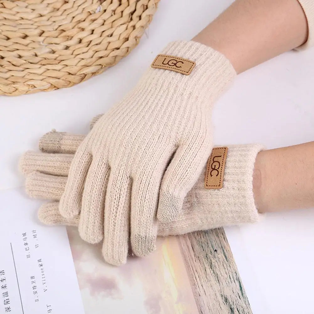 Women's Winter Knitted Touchscreen Gloves – Fleece Lined Winter Knitted Gloves Peaceful Pleasures Health and Wellness