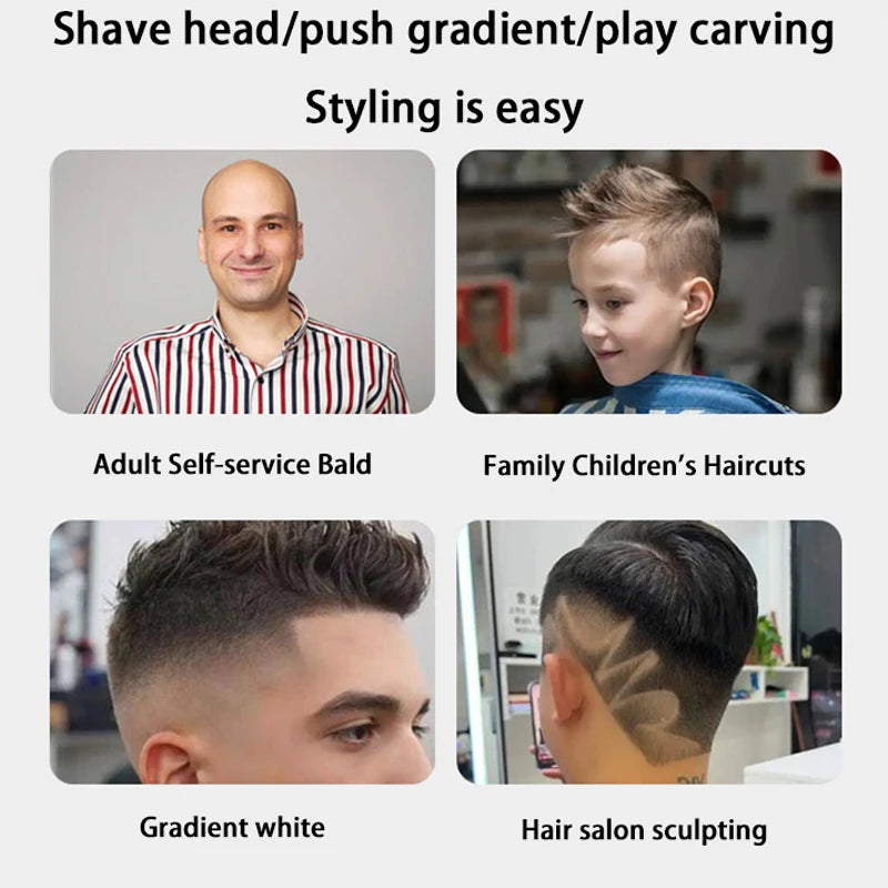 Automatic Hair Clipper Electric Shaver Rechargeable Trimming Machine For Beard Head Barber Cutting Grooming Kit Men Women Travel Peaceful Pleasures Health and Wellness