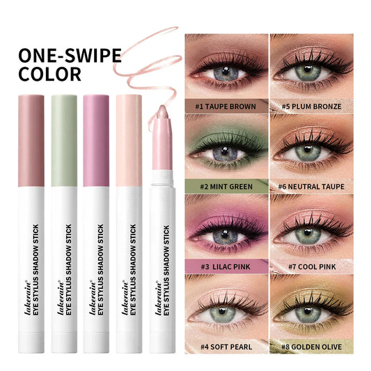 Lakerain 10-Color Eyeshadow Sticks – Shimmer, Matte & Glitter Eyeshadow Pencil Sticks Oasis Select