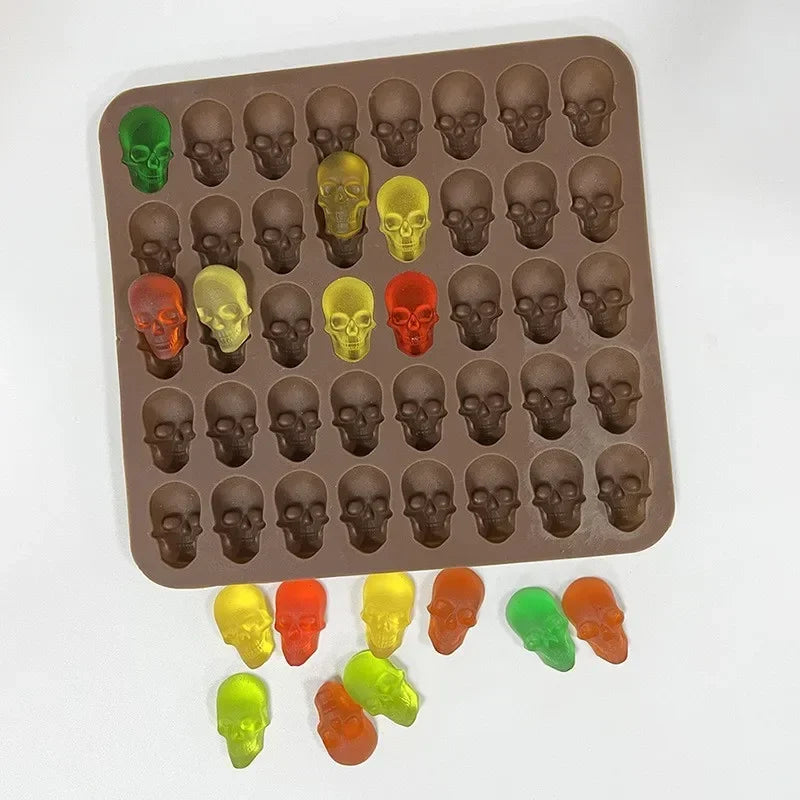 Creative Halloween Skeleton Chocolate Silicone Mold Bat Spider Candy Biscuit Baking Plate Witch Hat Tombstone Cake Mold Peaceful Pleasures Health and Wellness