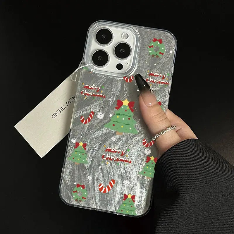Christmas Tree Phone Case for iPhone 17 Pro 16 16e 15 14 13 12 11 Pro Max iphone Air Shockproof Bumper Cover Funda Peaceful Pleasures Health and Wellness