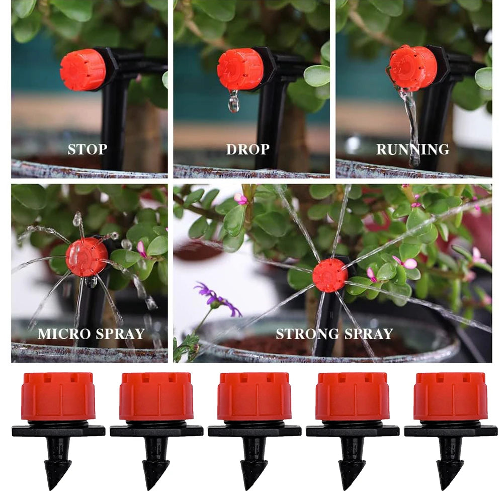 5-50M 1/ 4'' Greenhouse Garden Drip Irrigation Automatic Watering System Kit Nozzles for Bonsai Pot Plant Lawn Flower Vegetable Peaceful Pleasures Health and Wellness