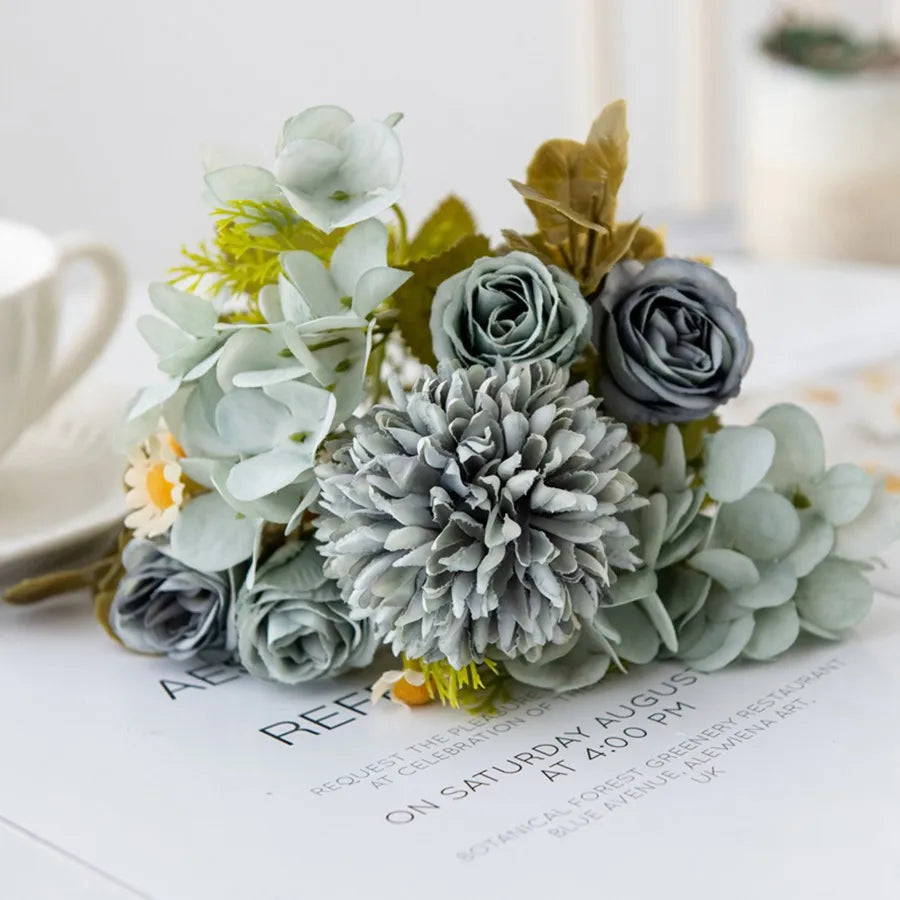 Artificial Chamomile Hydrangea Bouquet – Wedding & Home Décor