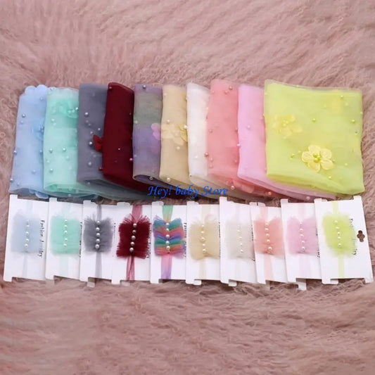 Newborn Baby Photography Props Wrap & Headband Set Baby Photography Props Peaceful Pleasures Health and Wellness