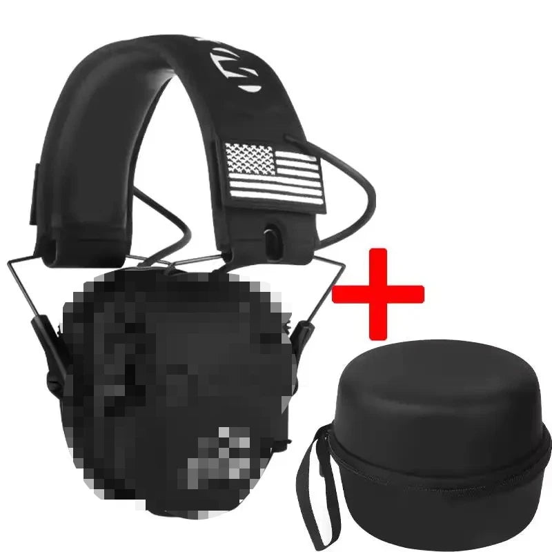 Electronic Shooting Earmuff reduce noise to protect hearing train tactical headphones to strengthen human voice Headset Foldable Peaceful Pleasures Health and Wellness Black With Case