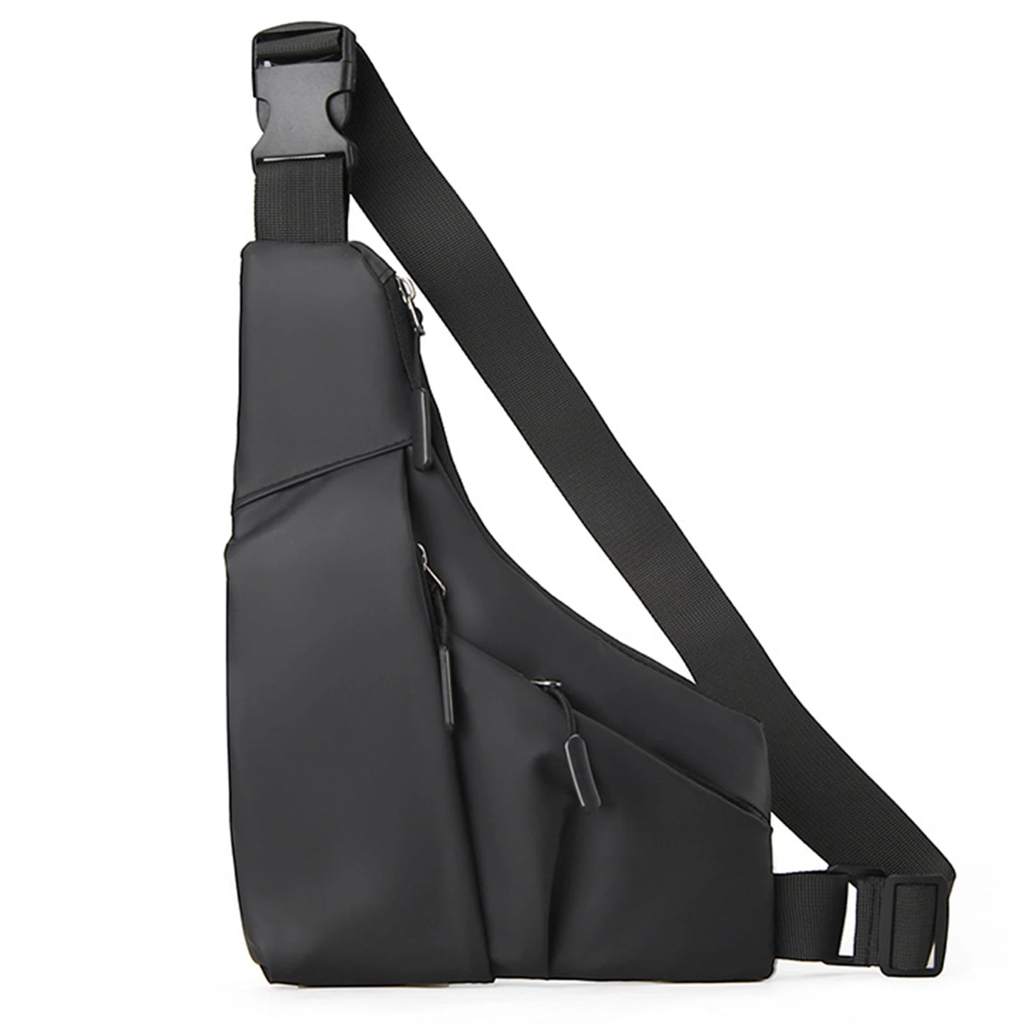 Sling Chest Crossbody Bag Water Resistant Travel Crossbody Bag for Wallet Makeup Kit Mask Keys Peaceful Pleasures Health and Wellness black