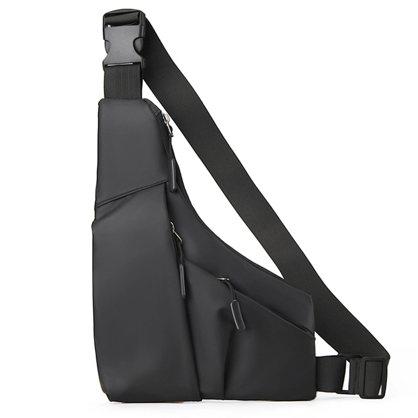 Sling Chest Crossbody Bag Water Resistant Travel Crossbody Bag for Wallet Makeup Kit Mask Keys Peaceful Pleasures Health and Wellness black