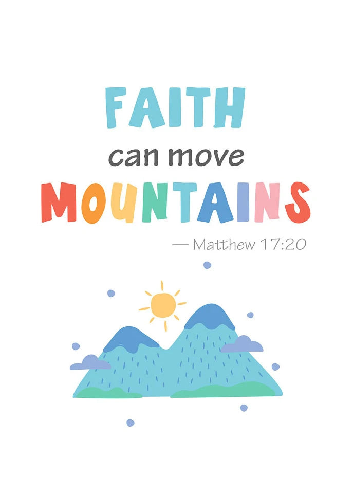 Kids Bible Verse Scripture Posters Prints Canvas Painting Christian Education Wall Art Picture Church Sunday School Home Decor Peaceful Pleasures Health and Wellness DM84-2 50x70cm Unframed